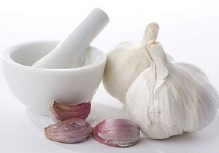 Garlic for the preparation of medicinal tincture against helminths